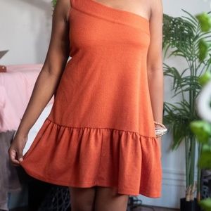 Free People one shoulder dress with pockets Medium